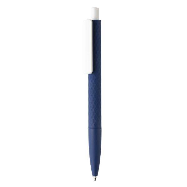 Stylo X3 finition gomme en ABS recyclé RCS bleu personnalisable – réf. P610.969