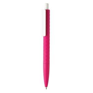 Stylo X3 finition gomme en ABS recyclé RCS rose personnalisable