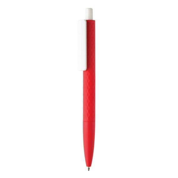 Stylo X3 finition gomme en ABS recyclé RCS rouge personnalisable