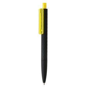 Stylo X3 finition gomme noire en ABS recyclé RCS jaune personnalisable