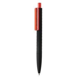 Stylo X3 finition gomme noire en ABS recyclé RCS rouge personnalisable