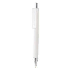 Stylo X8 finition gomme en ABS recyclé RCS blanc personnalisable