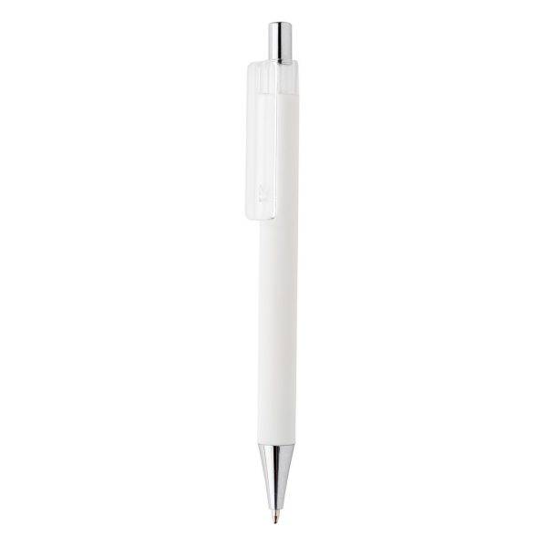 Stylo X8 finition gomme en ABS recyclé RCS blanc personnalisable