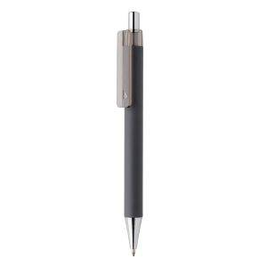 Stylo X8 finition gomme en ABS recyclé RCS gris personnalisable