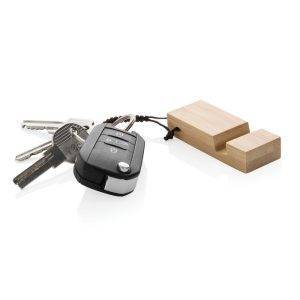 Support pour téléphone en bambou Standkey brun personnalisable