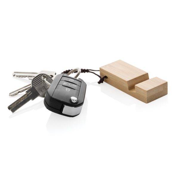 Support pour téléphone en bambou Standkey brun personnalisable