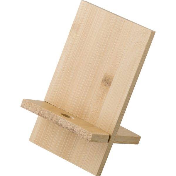 Support téléphone en bambou brun personnalisable avec logo – réf. V0280-16