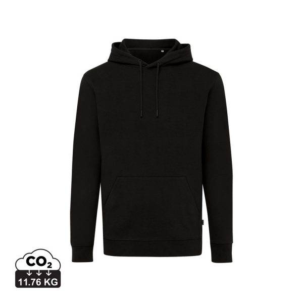Sweat à capuche en coton recyclé IQONIQ Jasper noir personnalisable – réf. T9400.001.XXS