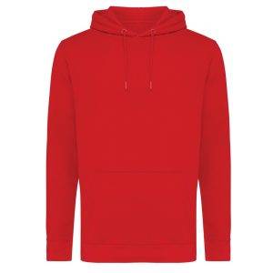 Sweat à capuche en coton recyclé IQONIQ Jasper rouge personnalisable – réf. T9400.029.M