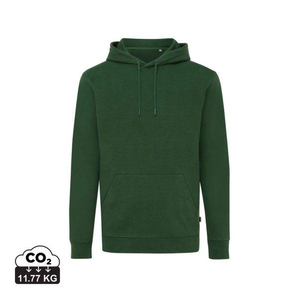 Sweat à capuche en coton recyclé IQONIQ Jasper vert personnalisable – réf. T9400.005.XS