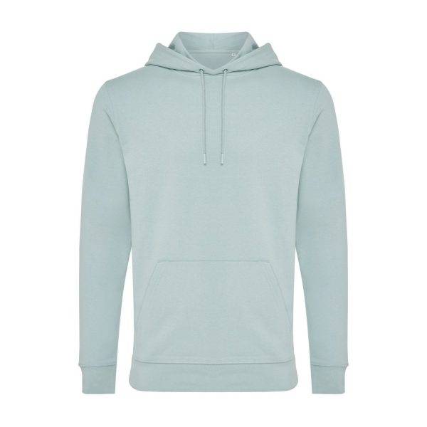 Sweat à capuche en coton recyclé IQONIQ Jasper vert personnalisable – réf. T9400.023.L
