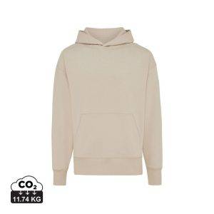 Sweat à capuche en coton recyclé IQONIQ Yoho beige personnalisable – réf. T9402.006.S