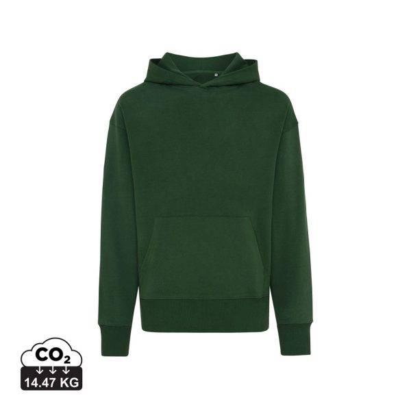 Sweat à capuche en coton recyclé IQONIQ Yoho vert personnalisable – réf. T9402.005.XS