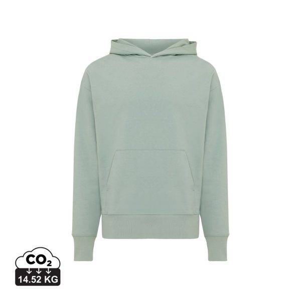 Sweat à capuche en coton recyclé IQONIQ Yoho vert personnalisable – réf. T9402.023.S