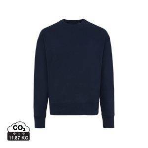 Sweater à col rond en coton recyclé IQONIQ Kruger bleu personnalisable – réf. T9302.002.XXXL
