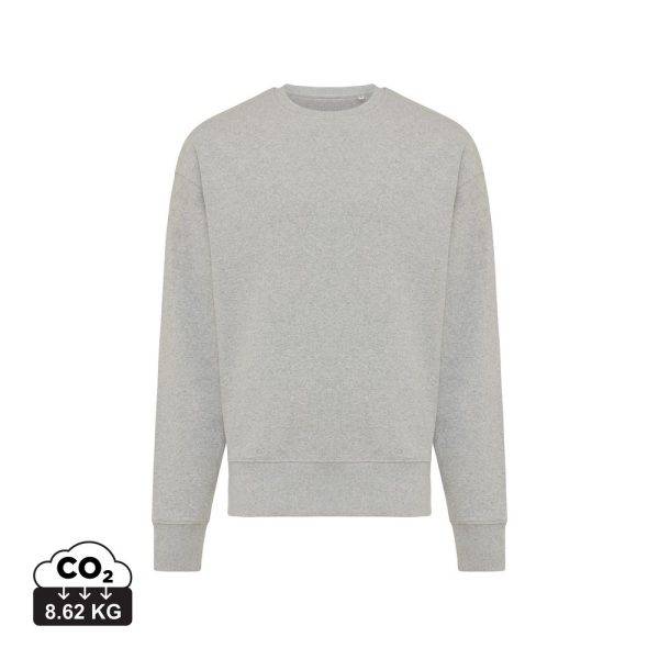 Sweater à col rond en coton recyclé IQONIQ Kruger gris personnalisable – réf. T9302.013.S