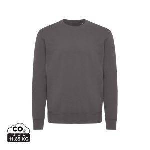 Sweater à col rond en coton recyclé IQONIQ Kruger gris personnalisable – réf. T9302.019.L