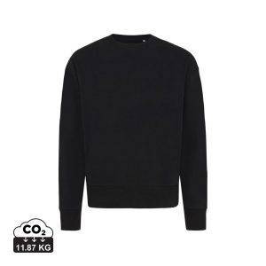 Sweater à col rond en coton recyclé IQONIQ Kruger noir personnalisable – réf. T9302.001.XXL