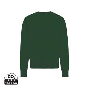 Sweater à col rond en coton recyclé IQONIQ Kruger vert personnalisable