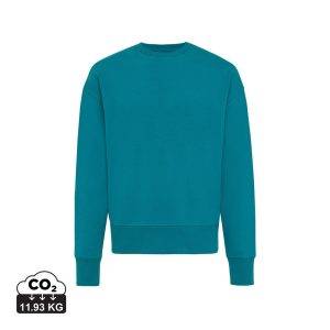 Sweater à col rond en coton recyclé IQONIQ Kruger vert personnalisable – réf. T9302.009.XXXL