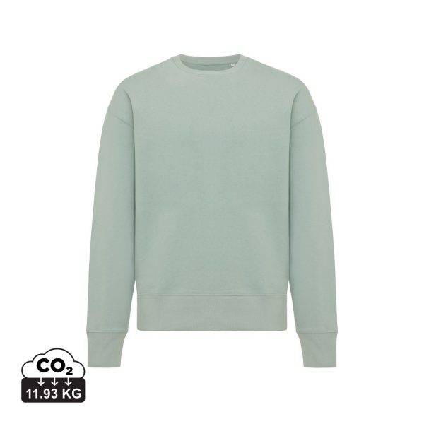 Sweater à col rond en coton recyclé IQONIQ Kruger vert personnalisable – réf. T9302.023.M
