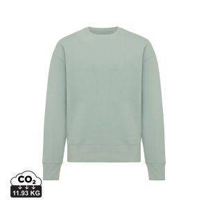 Sweater à col rond en coton recyclé IQONIQ Kruger vert personnalisable – réf. T9302.023.XS