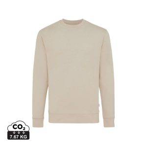 Sweater à col rond en coton recyclé IQONIQ Zion beige personnalisable – réf. T9300.006.S