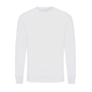Sweater à col rond en coton recyclé IQONIQ Zion blanc personnalisable