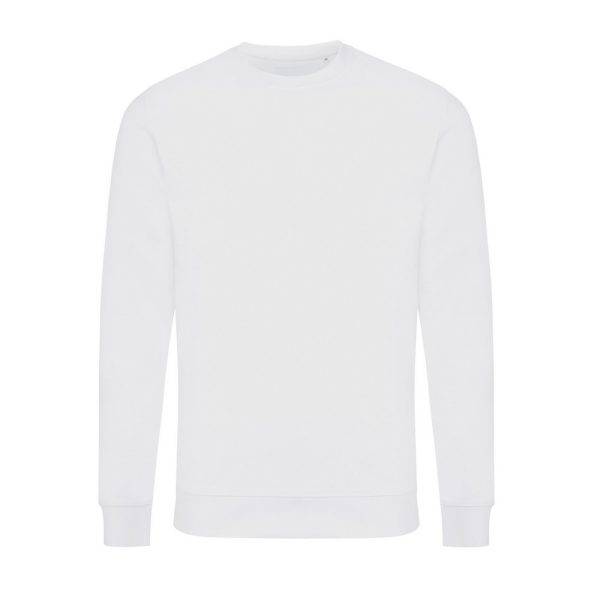 Sweater à col rond en coton recyclé IQONIQ Zion blanc personnalisable – réf. T9300.004.XXL
