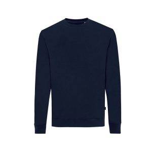 Sweater à col rond en coton recyclé IQONIQ Zion bleu personnalisable – réf. T9300.002.5XL
