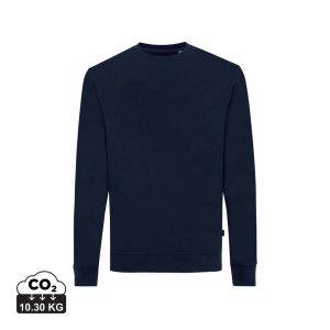 Sweater à col rond en coton recyclé IQONIQ Zion bleu personnalisable – réf. T9300.002.XXXL