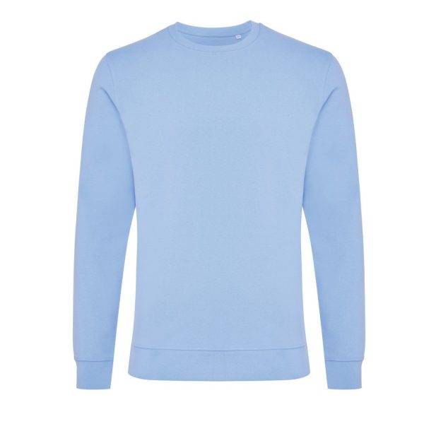 Sweater à col rond en coton recyclé IQONIQ Zion bleu personnalisable – réf. T9300.022.XXXL