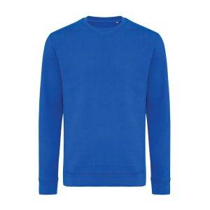 Sweater à col rond en coton recyclé IQONIQ Zion bleu personnalisable – réf. T9300.025.XL