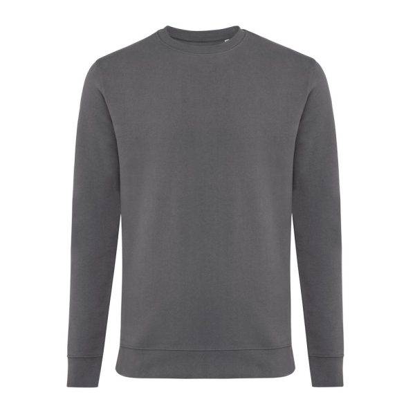 Sweater à col rond en coton recyclé IQONIQ Zion gris personnalisable
