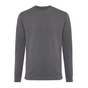Sweater à col rond en coton recyclé IQONIQ Zion gris personnalisable – réf. T9300.019.M