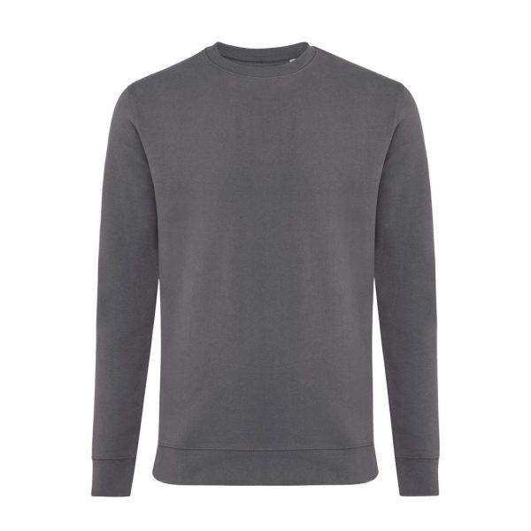 Sweater à col rond en coton recyclé IQONIQ Zion gris personnalisable – réf. T9300.019.XXS