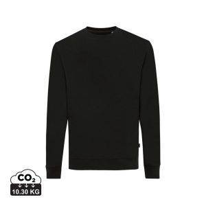 Sweater à col rond en coton recyclé IQONIQ Zion noir personnalisable – réf. T9300.001.S