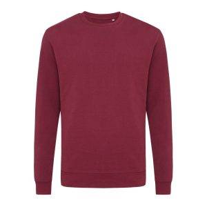 Sweater à col rond en coton recyclé IQONIQ Zion rouge personnalisable – réf. T9300.007.M