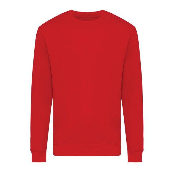 Sweater à col rond en coton recyclé IQONIQ Zion rouge personnalisable – réf. T9300.029.M