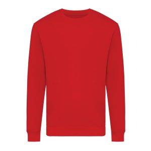 Sweater à col rond en coton recyclé IQONIQ Zion rouge personnalisable – réf. T9300.029.XS
