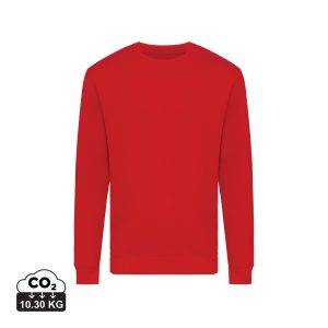 Sweater à col rond en coton recyclé IQONIQ Zion rouge personnalisable – réf. T9300.029.XXS