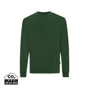 Sweater à col rond en coton recyclé IQONIQ Zion vert personnalisable – réf. T9300.005.XL