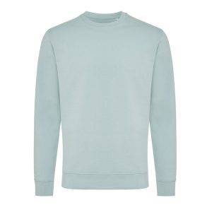 Sweater à col rond en coton recyclé IQONIQ Zion vert personnalisable – réf. T9300.023.L