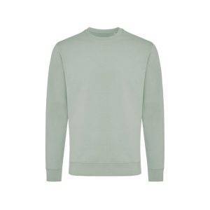 Sweater à col rond en coton recyclé IQONIQ Zion vert personnalisable – réf. T9300.023.XXS