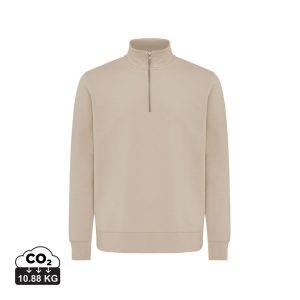 Sweater IQONIQ à col montant zippé en coton recyclé personnalisable – réf. T9601.006.L