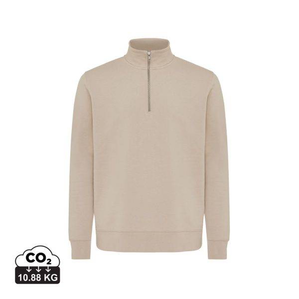 Sweater IQONIQ à col montant zippé en coton recyclé personnalisable – réf. T9601.006.L