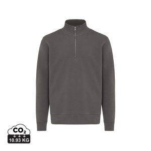 Sweater IQONIQ à col montant zippé en coton recyclé personnalisable – réf. T9601.019.XL