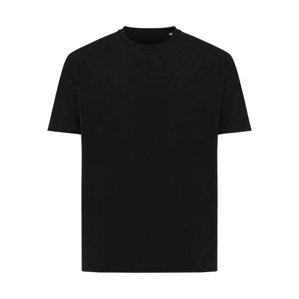 T-shirt coupe boxy en coton recyclé IQONIQ Teide noir personnalisable – réf. T9105.001.XXS