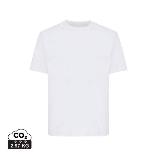 T-shirt lourd en coton recyclé IQONIQ Nikko biały personnalisable