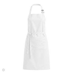 Tablier de cuisine avec poches Cotturo blanc personnalisable avec logo